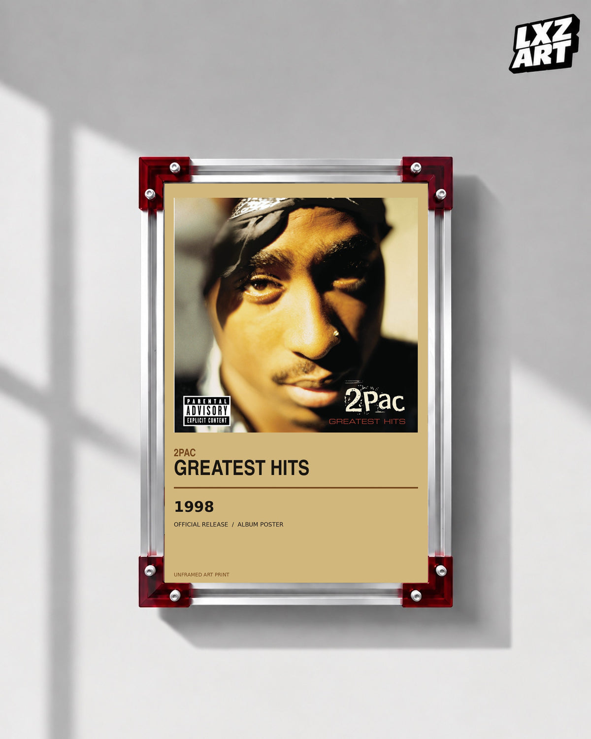 2Pac Greatest Hits Album Poster | Unframed Wall Art — LXZART display 1; frame not included