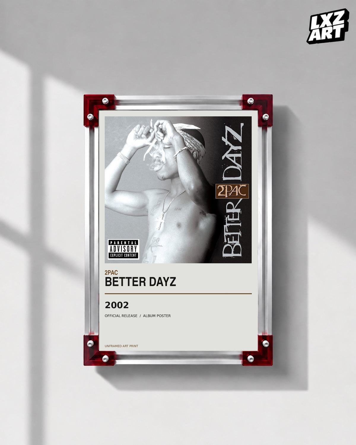 2Pac Better Dayz Album Poster | Unframed Wall Art — LXZART display 1; frame not included