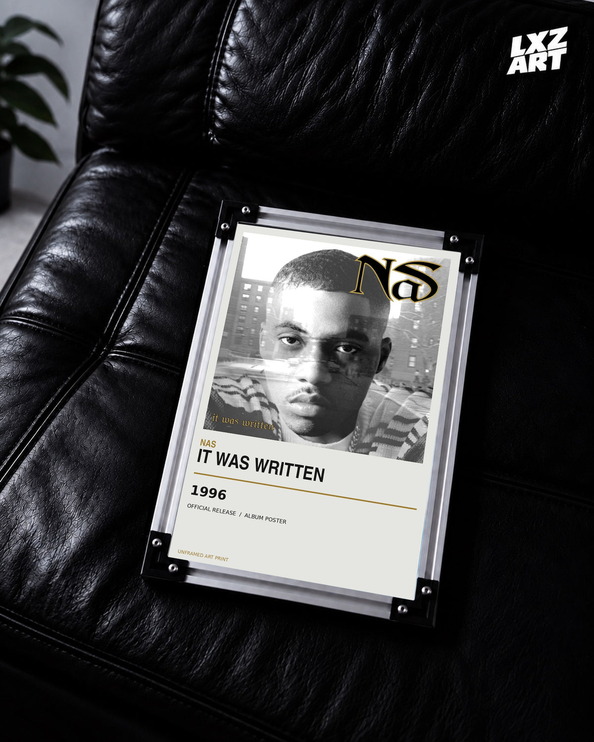 Nas It Was Written Album Poster | Unframed Wall Art — LXZART display 2; frame not included