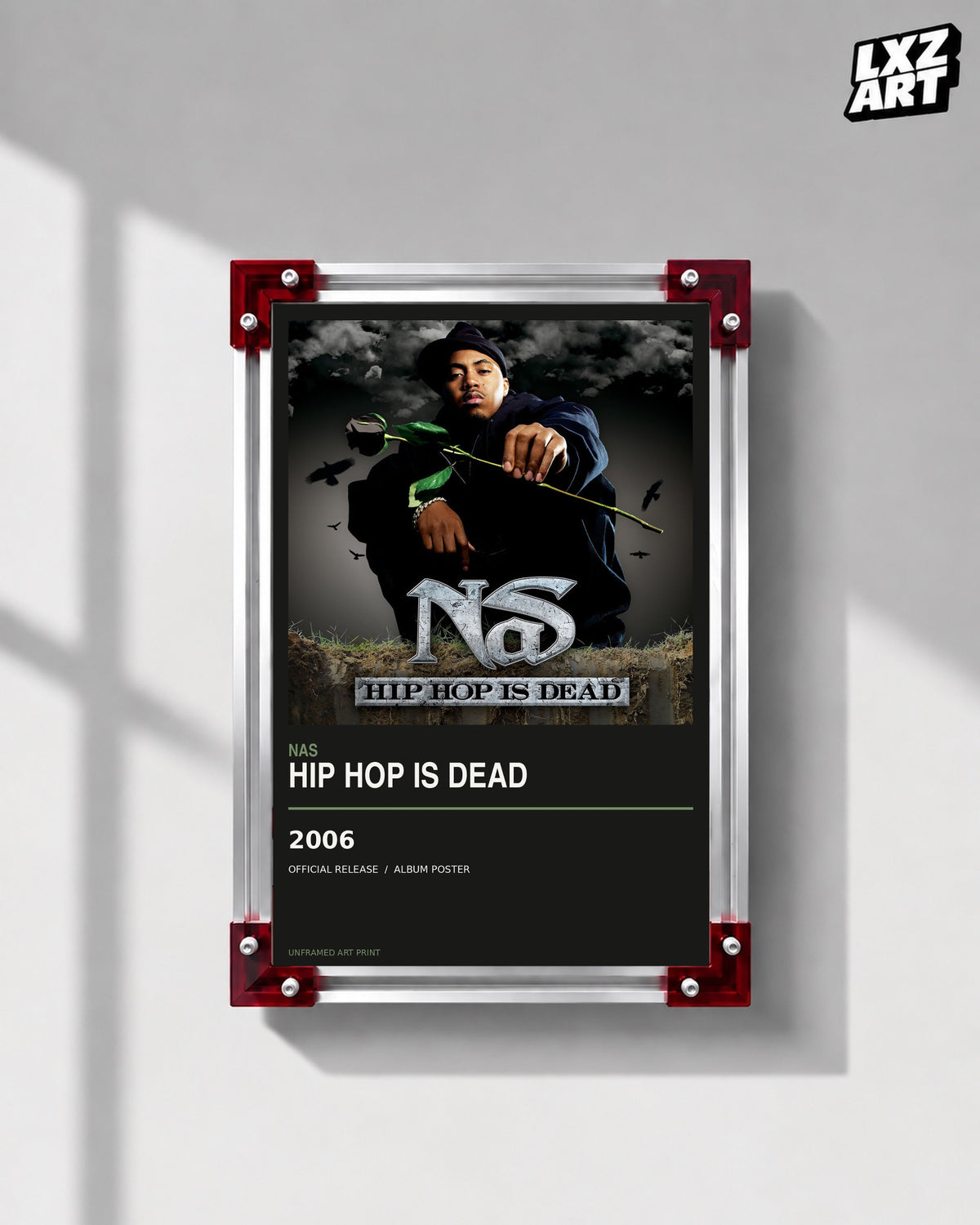 Nas Hip Hop Is Dead Album Poster | Unframed Wall Art — LXZART display 1; frame not included