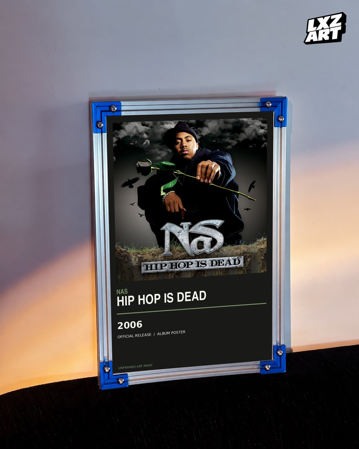 Nas Hip Hop Is Dead Album Poster | Unframed Wall Art — LXZART display 3; frame not included