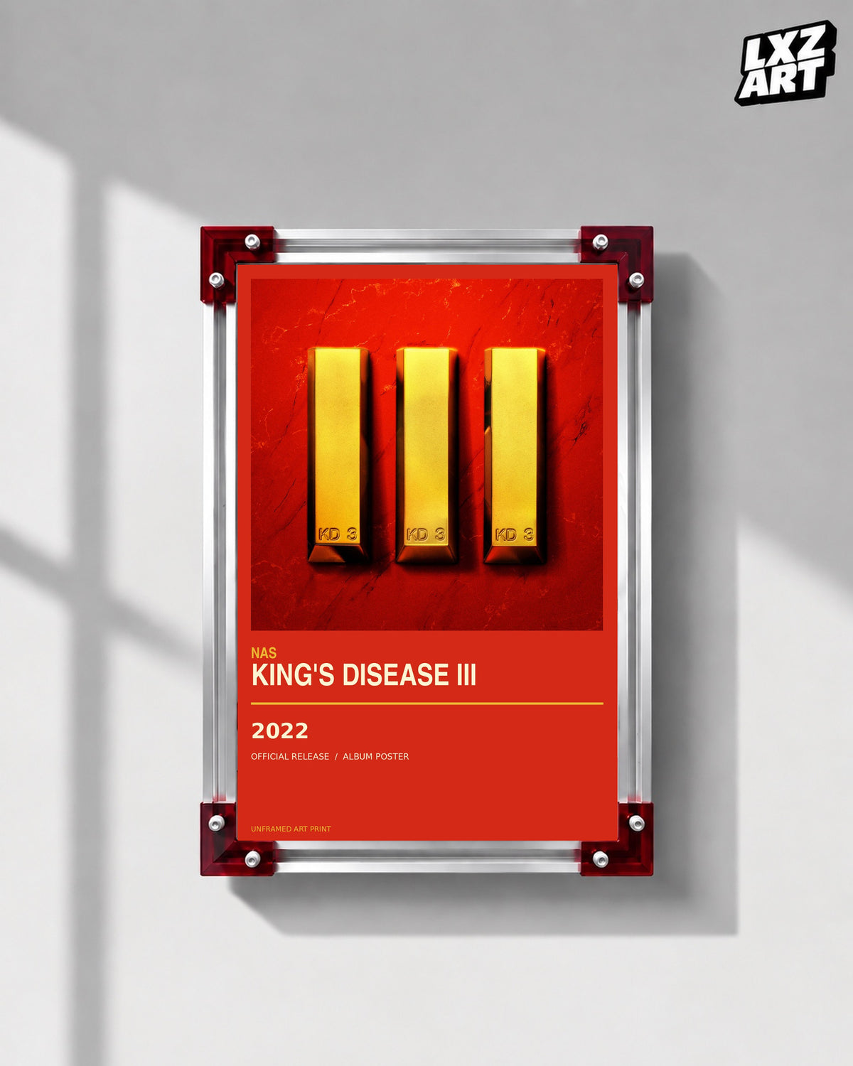 Nas King's Disease III Album Poster | Unframed Wall Art — LXZART display 1; frame not included