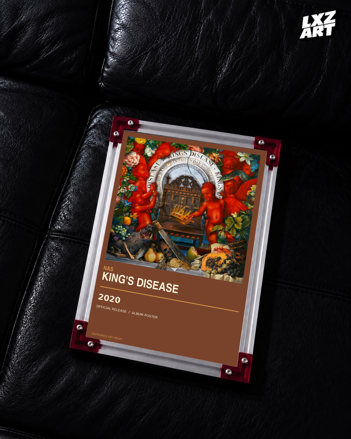 Nas King's Disease Album Poster | Unframed Wall Art — LXZART display 2; frame not included