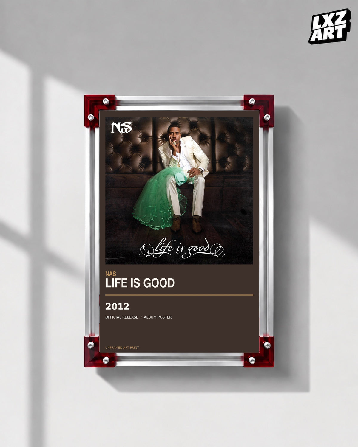 Nas Life Is Good Album Poster | Unframed Wall Art — LXZART display 1; frame not included