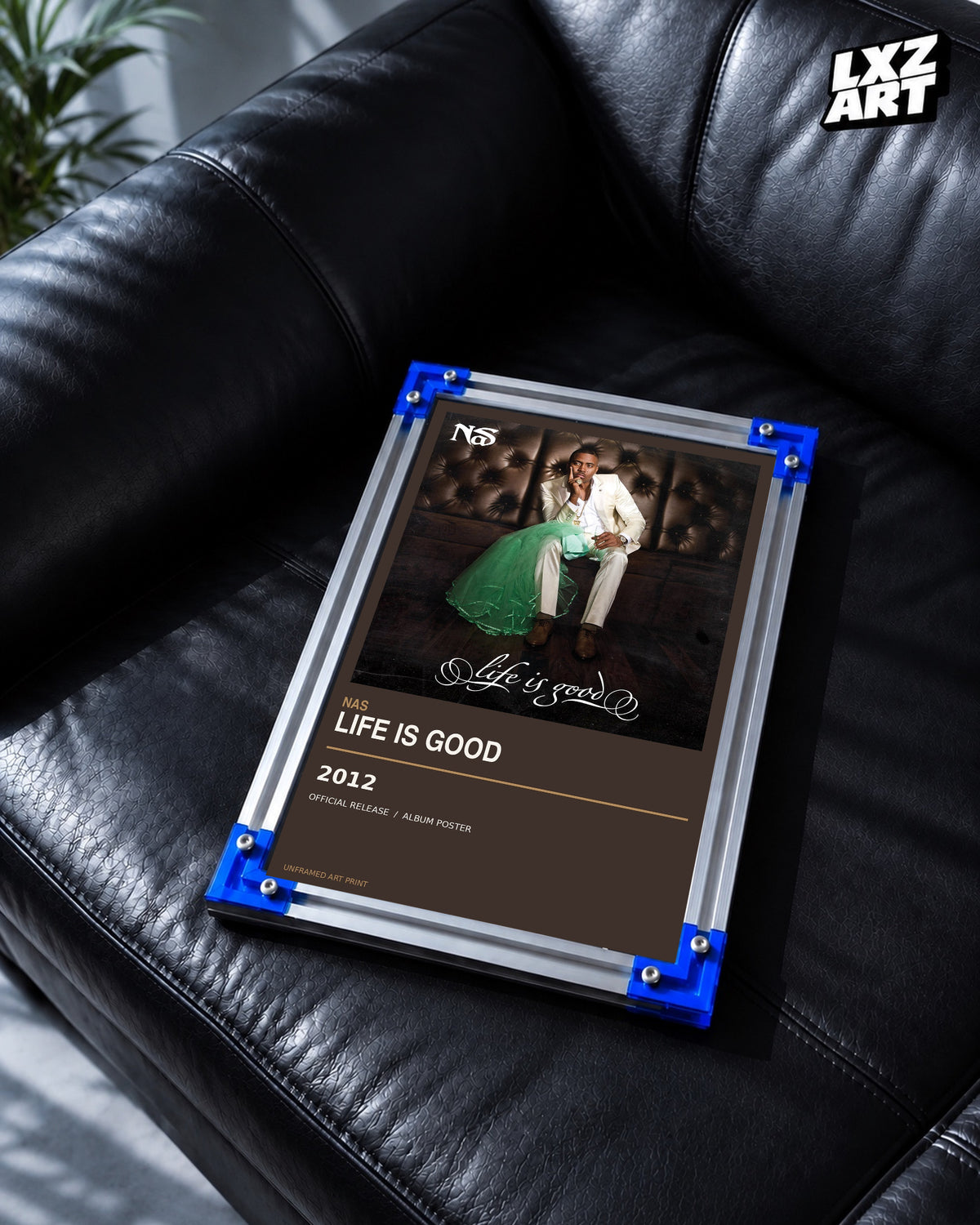 Nas Life Is Good Album Poster | Unframed Wall Art — LXZART display 2; frame not included