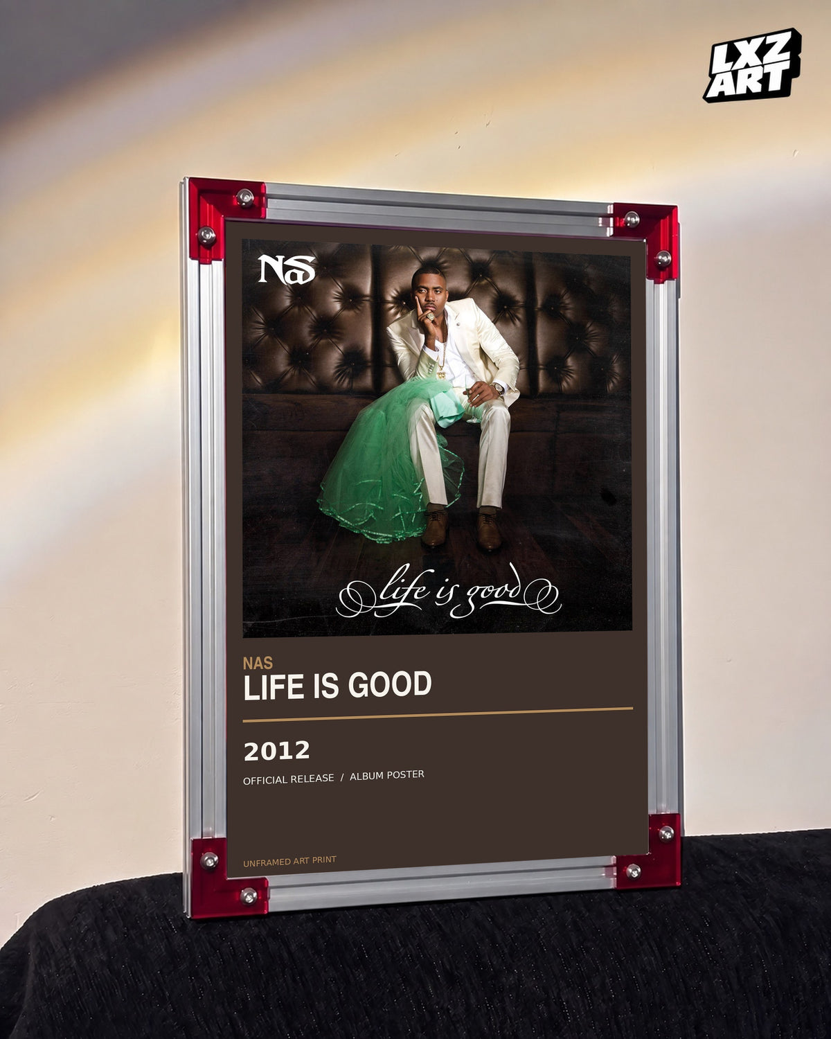 Nas Life Is Good Album Poster | Unframed Wall Art — LXZART display 3; frame not included