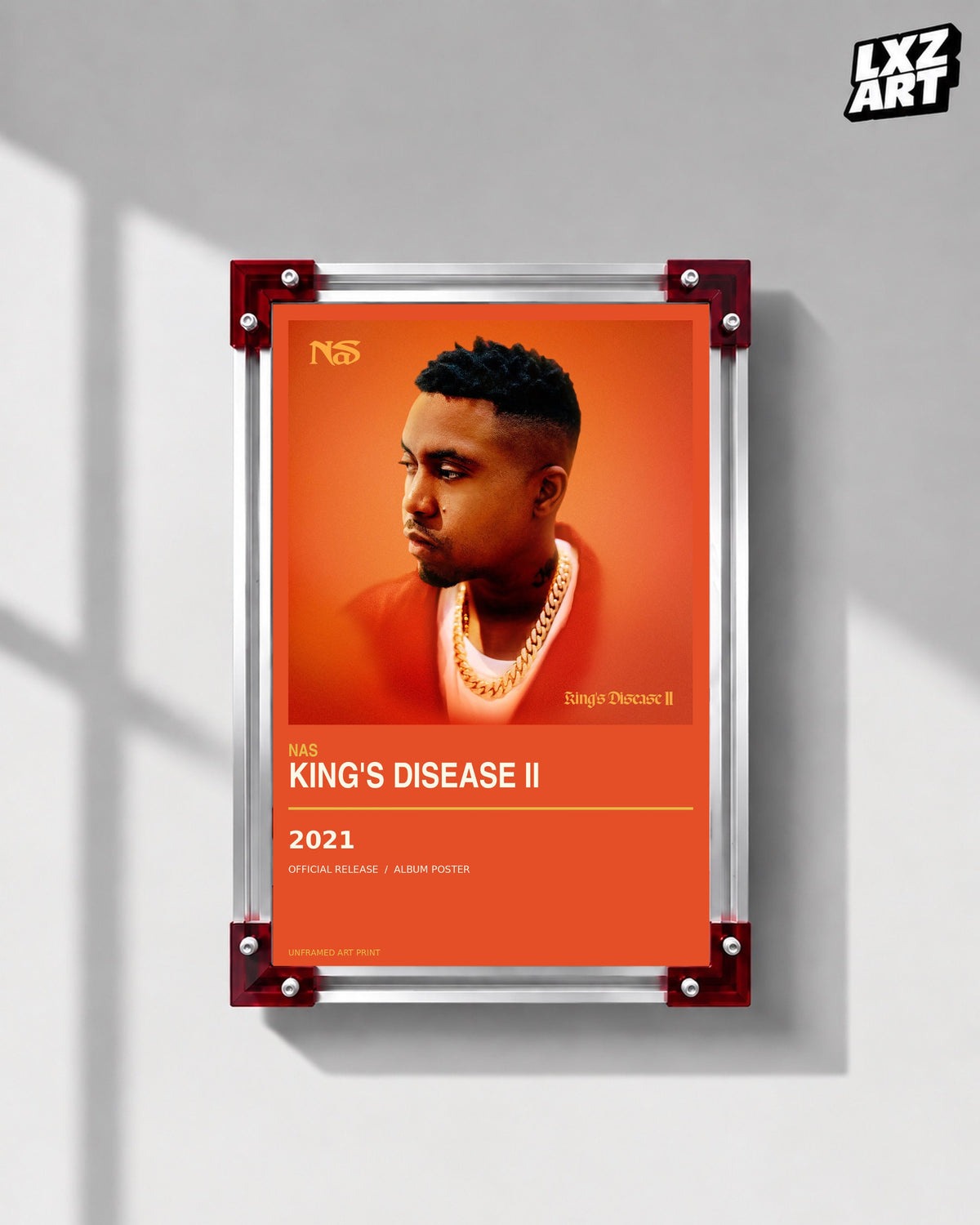 Nas King's Disease II Album Poster | Unframed Wall Art — LXZART display 1; frame not included