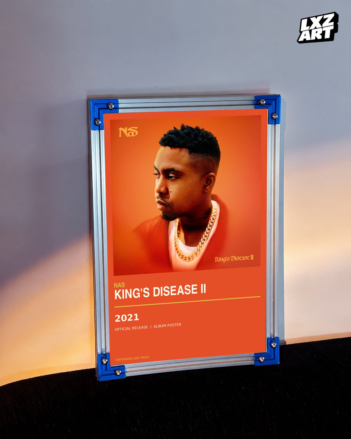 Nas King's Disease II Album Poster | Unframed Wall Art — LXZART display 3; frame not included