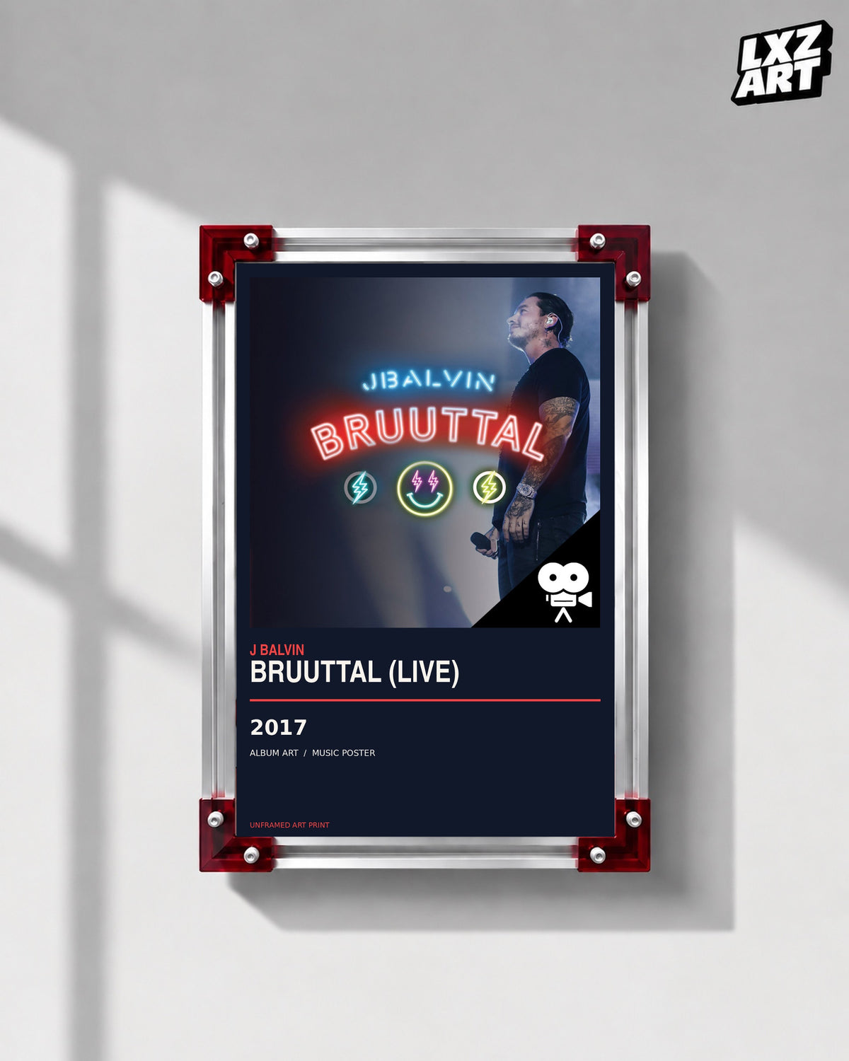 J Balvin Bruuttal Live Album Poster | Unframed Wall Art — LXZART display 1; frame not included