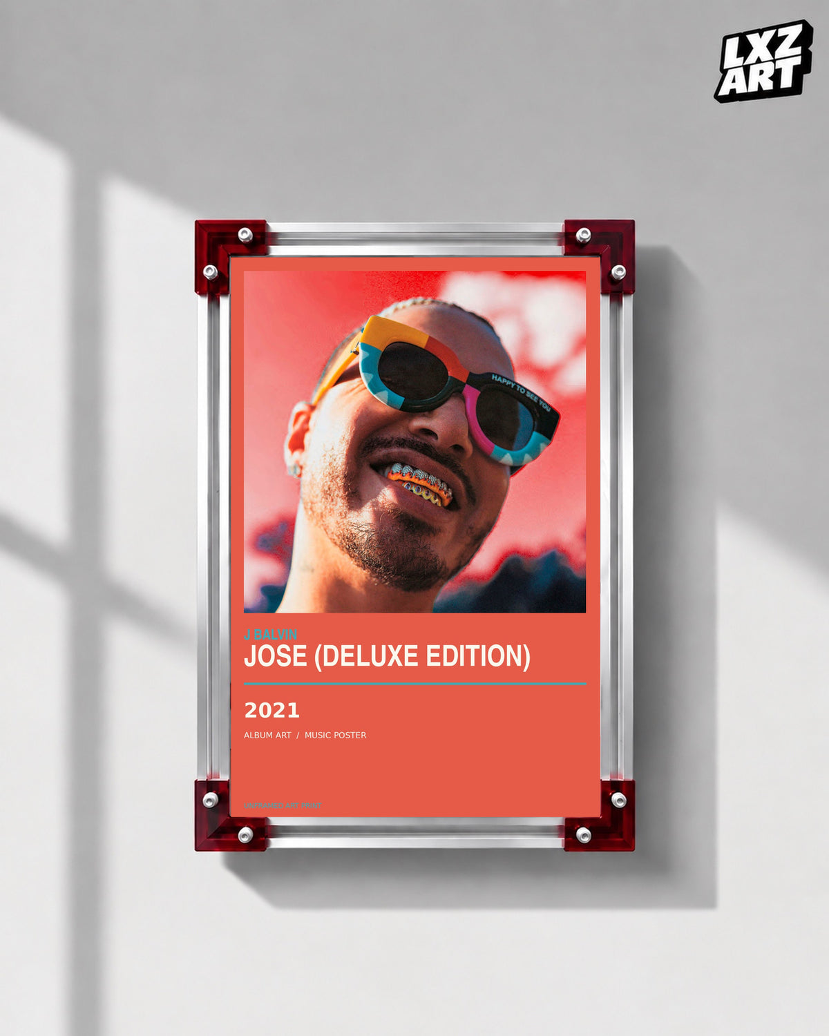 J Balvin JOSE Deluxe Edition Album Poster | Unframed Wall Art — LXZART display 1; frame not included