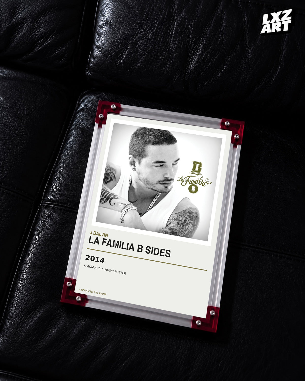 J Balvin La Familia B Sides Album Poster | Unframed Wall Art — LXZART display 2; frame not included