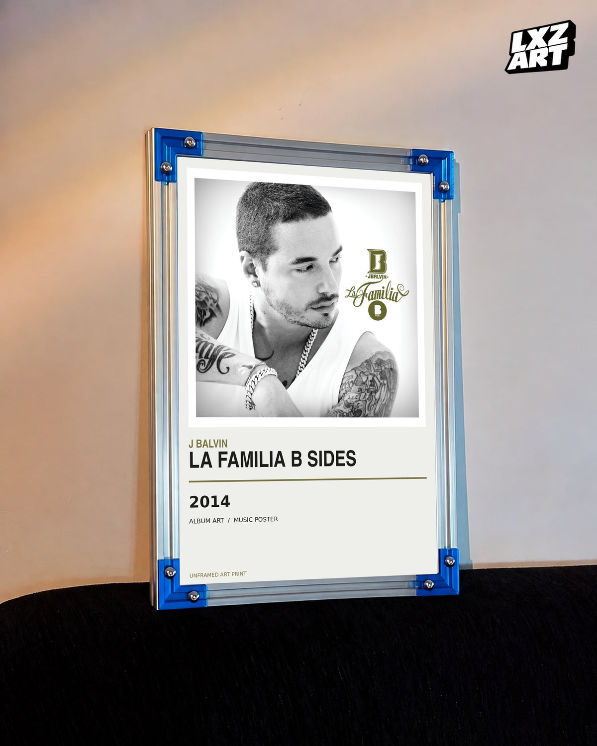 J Balvin La Familia B Sides Album Poster | Unframed Wall Art — LXZART display 3; frame not included