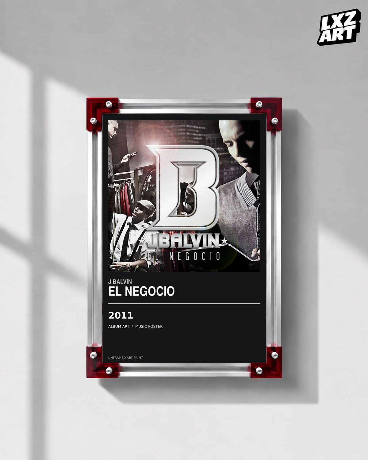J Balvin El Negocio Album Poster | Unframed Wall Art — LXZART display 1; frame not included