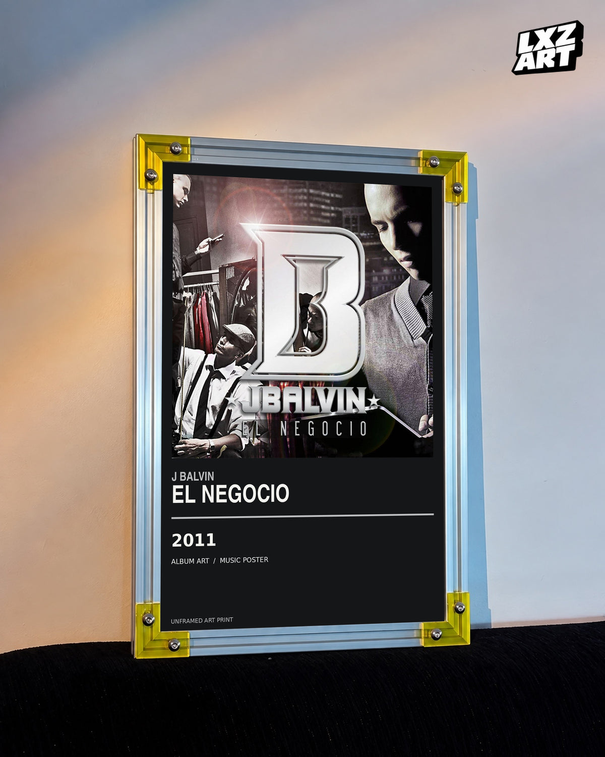 J Balvin El Negocio Album Poster | Unframed Wall Art — LXZART display 3; frame not included