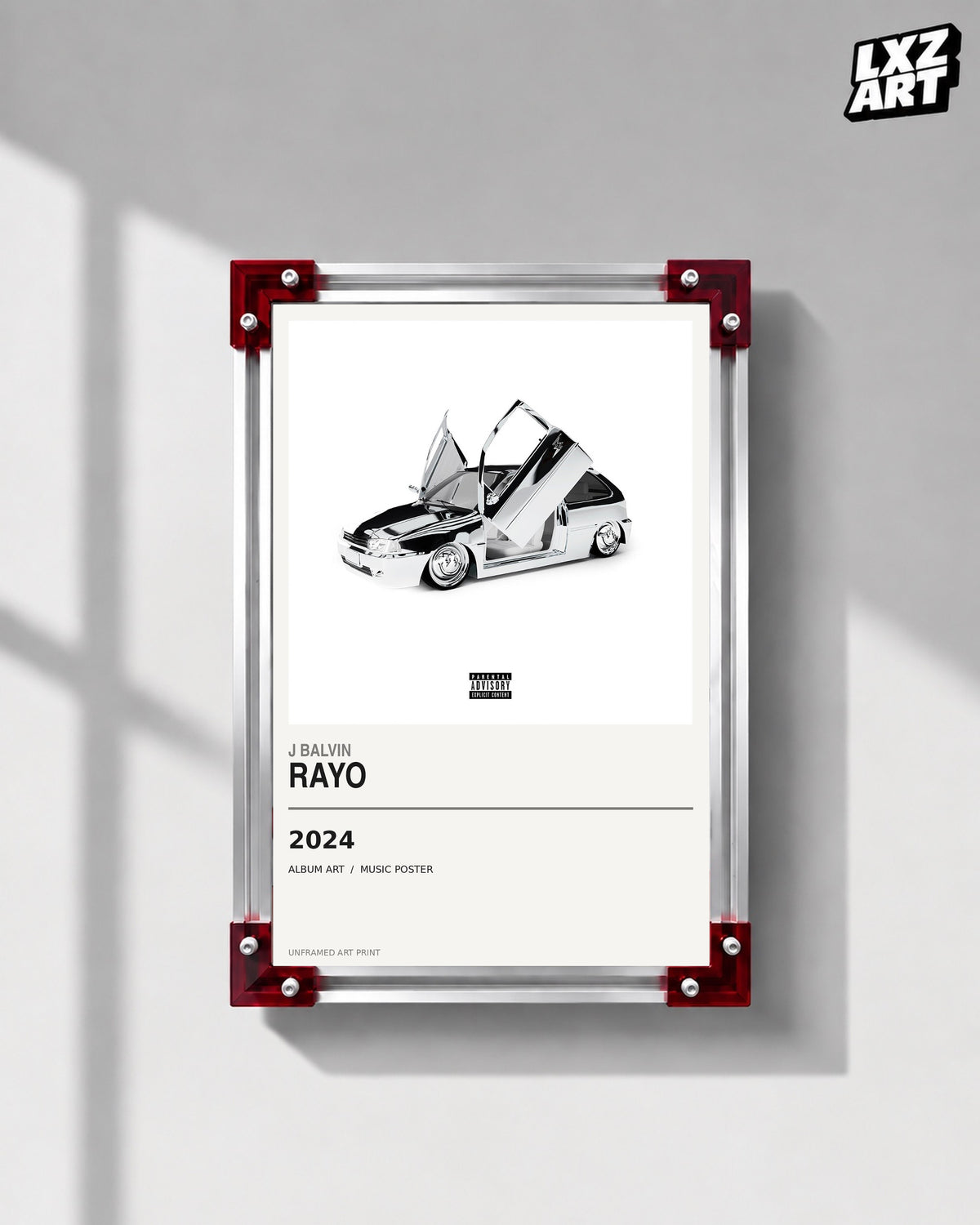 J Balvin Rayo Album Poster | Unframed Wall Art — LXZART display 1; frame not included