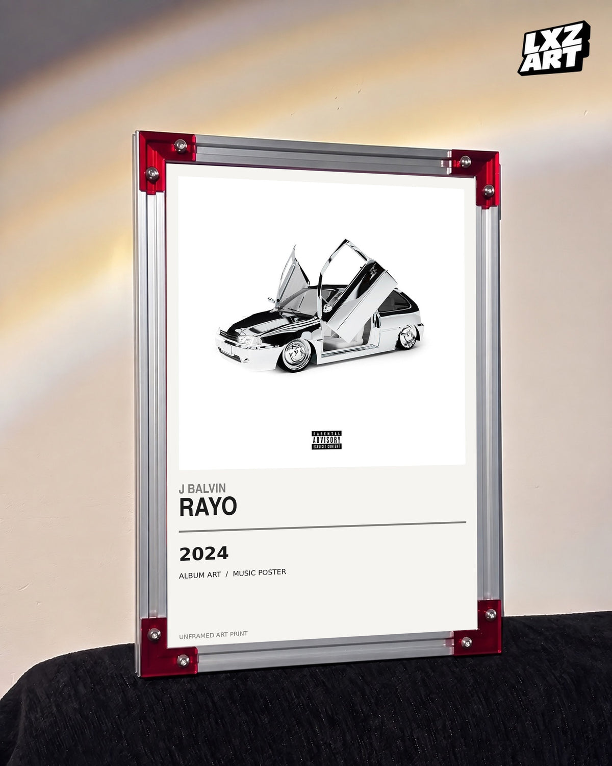 J Balvin Rayo Album Poster | Unframed Wall Art — LXZART display 3; frame not included