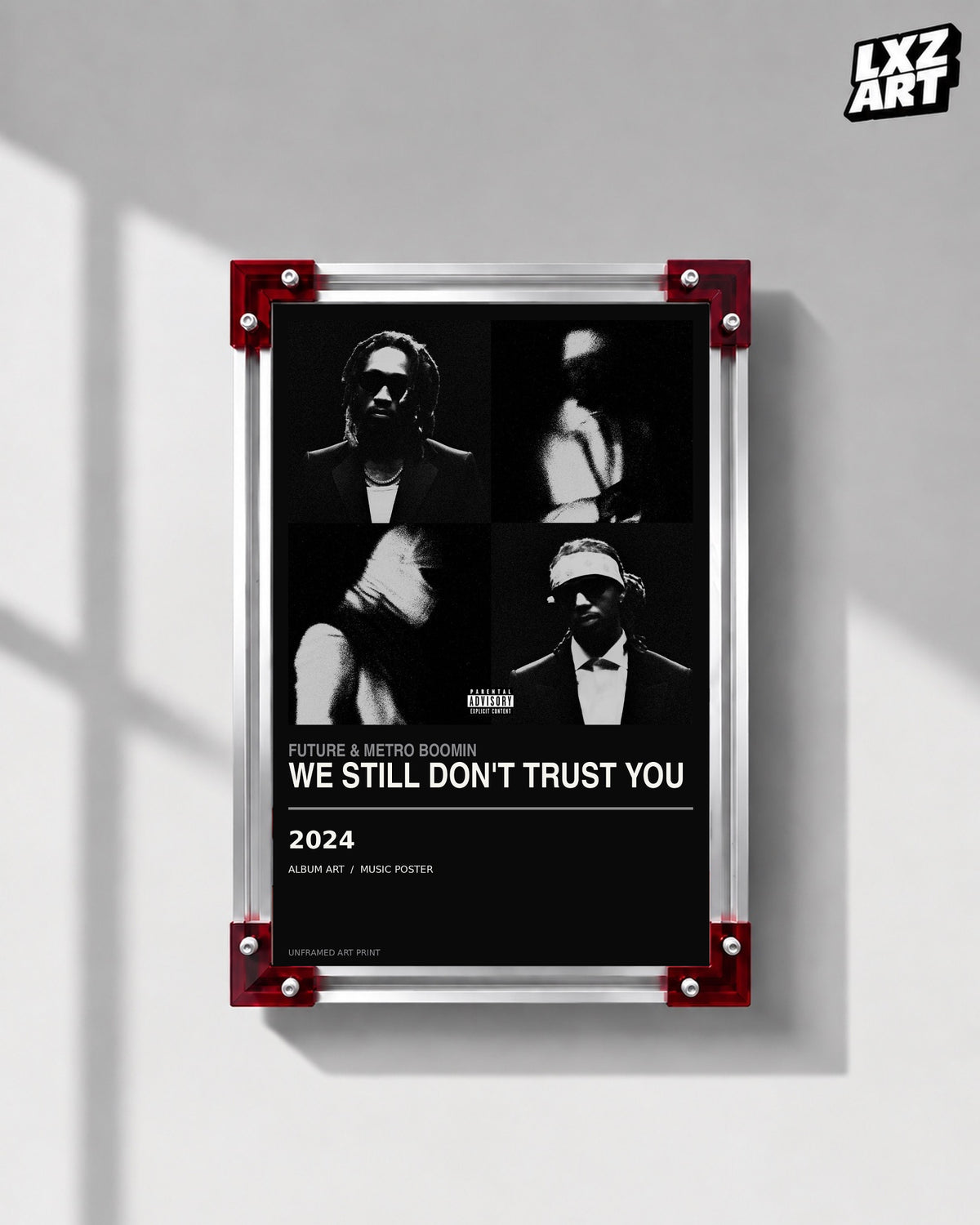 Future & Metro Boomin WE STILL DON’T TRUST YOU Album Poster | Unframed Wall Art — LXZART display 1; frame not included