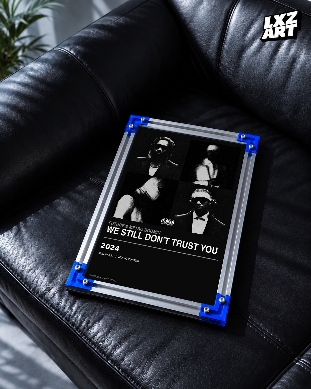 Future & Metro Boomin WE STILL DON’T TRUST YOU Album Poster | Unframed Wall Art — LXZART display 2; frame not included