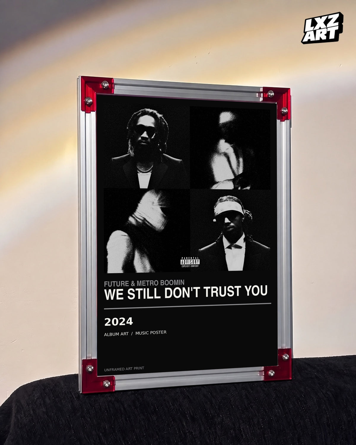 Future & Metro Boomin WE STILL DON’T TRUST YOU Album Poster | Unframed Wall Art — LXZART display 3; frame not included