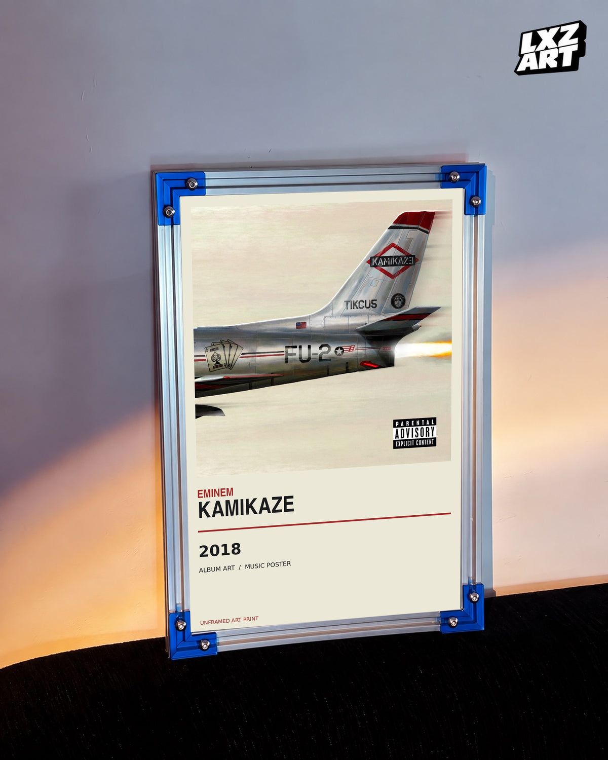 Eminem Kamikaze Album Poster | Unframed Wall Art — LXZART display 3; frame not included