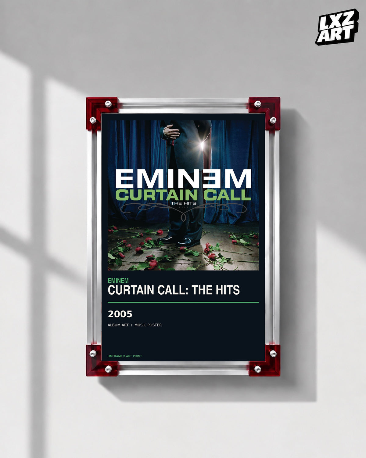 Eminem Curtain Call The Hits Album Poster | Unframed Wall Art — LXZART display 1; frame not included