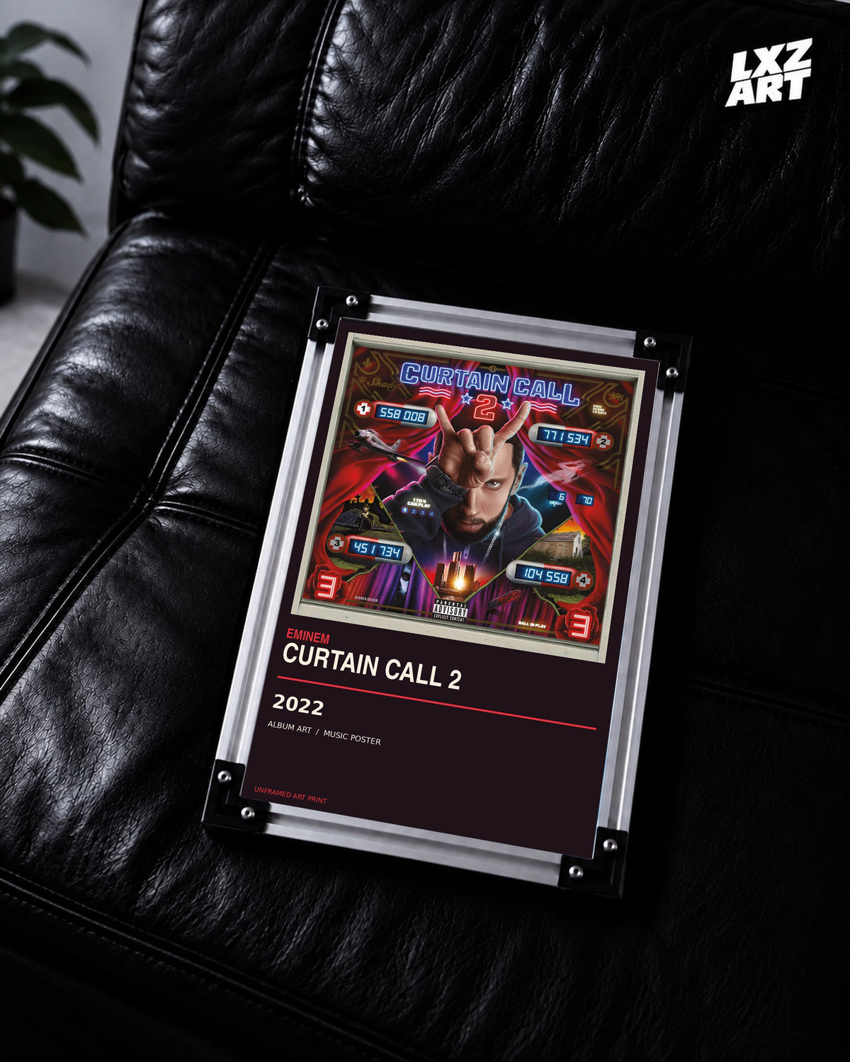 Eminem Curtain Call 2 Album Poster | Unframed Wall Art — LXZART display 2; frame not included
