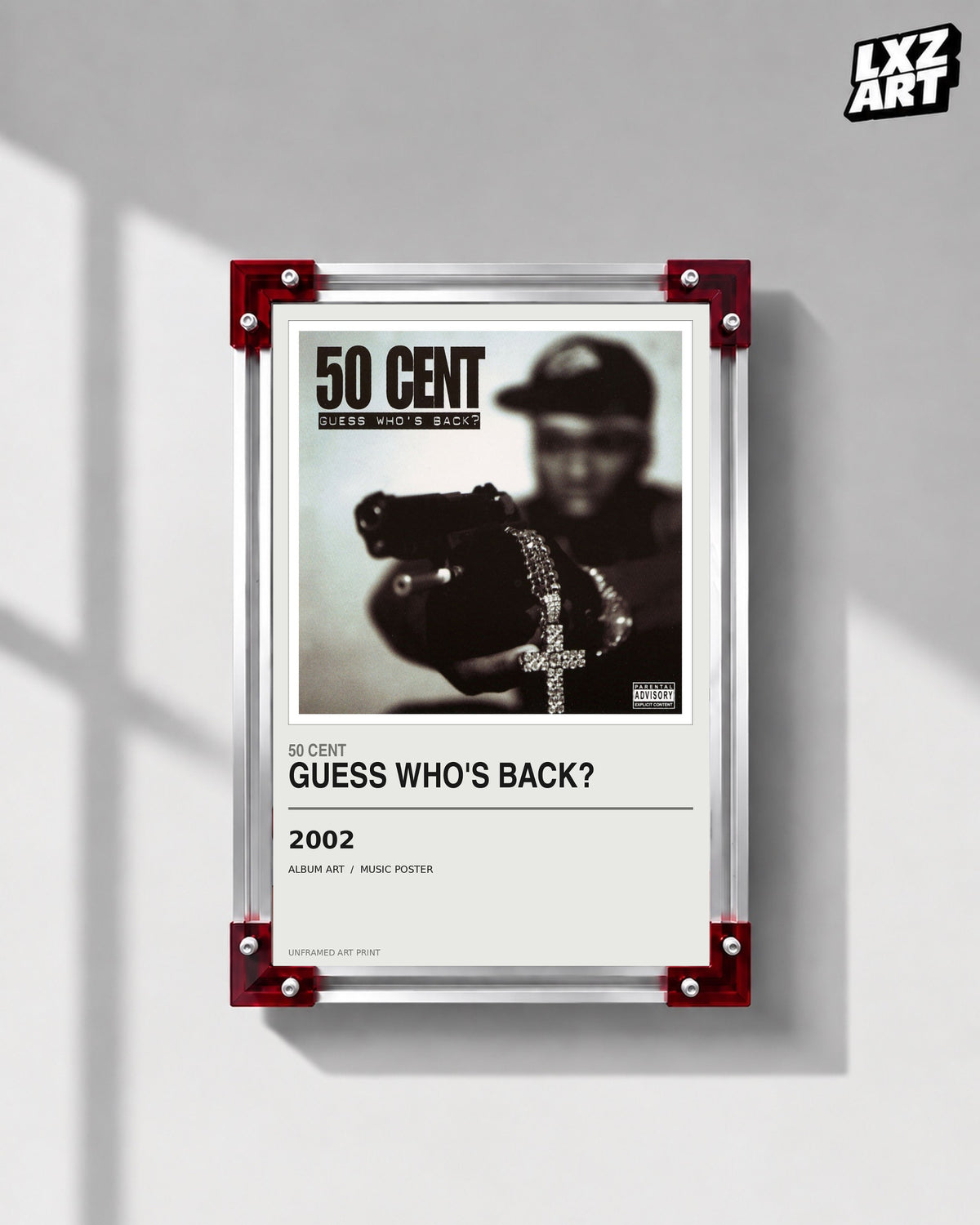 50 Cent Guess Who’s Back? Album Poster | Unframed Wall Art — LXZART display 1; frame not included