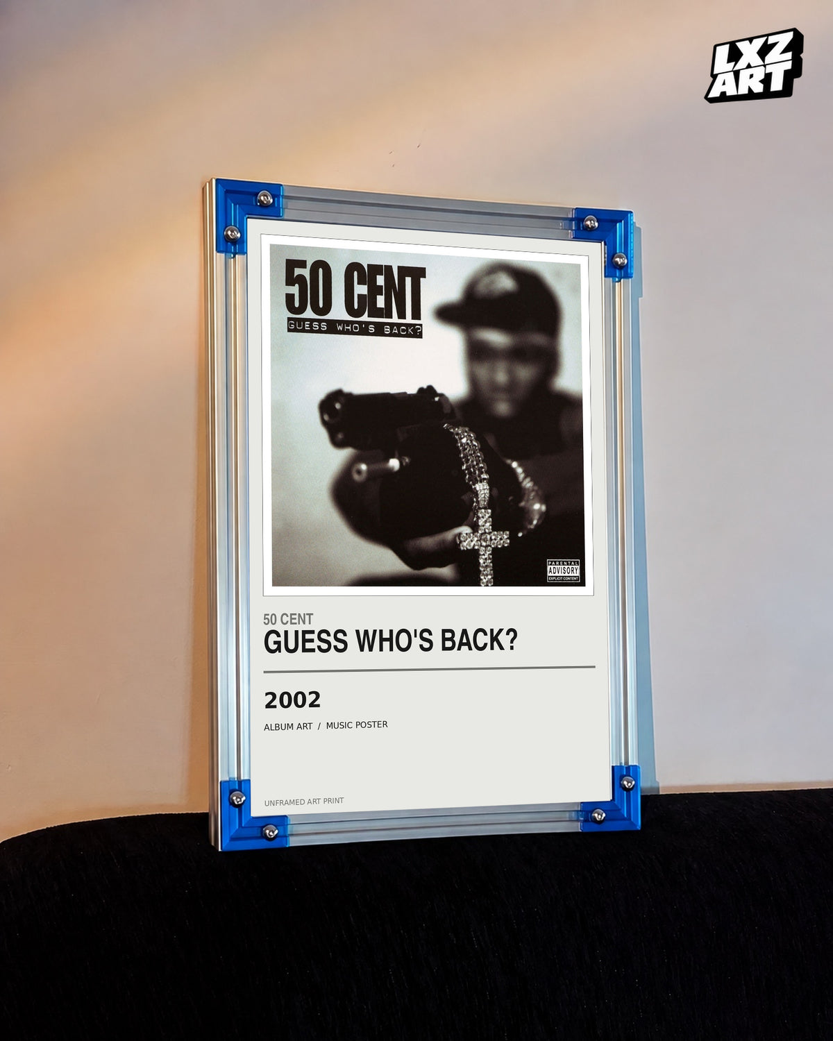 50 Cent Guess Who’s Back? Album Poster | Unframed Wall Art — LXZART display 3; frame not included