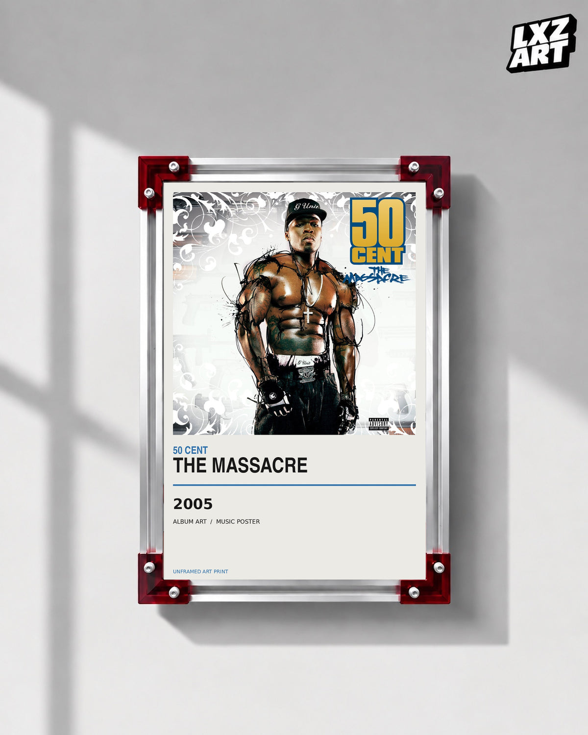 50 Cent The Massacre Album Poster | Unframed Wall Art — LXZART display 1; frame not included
