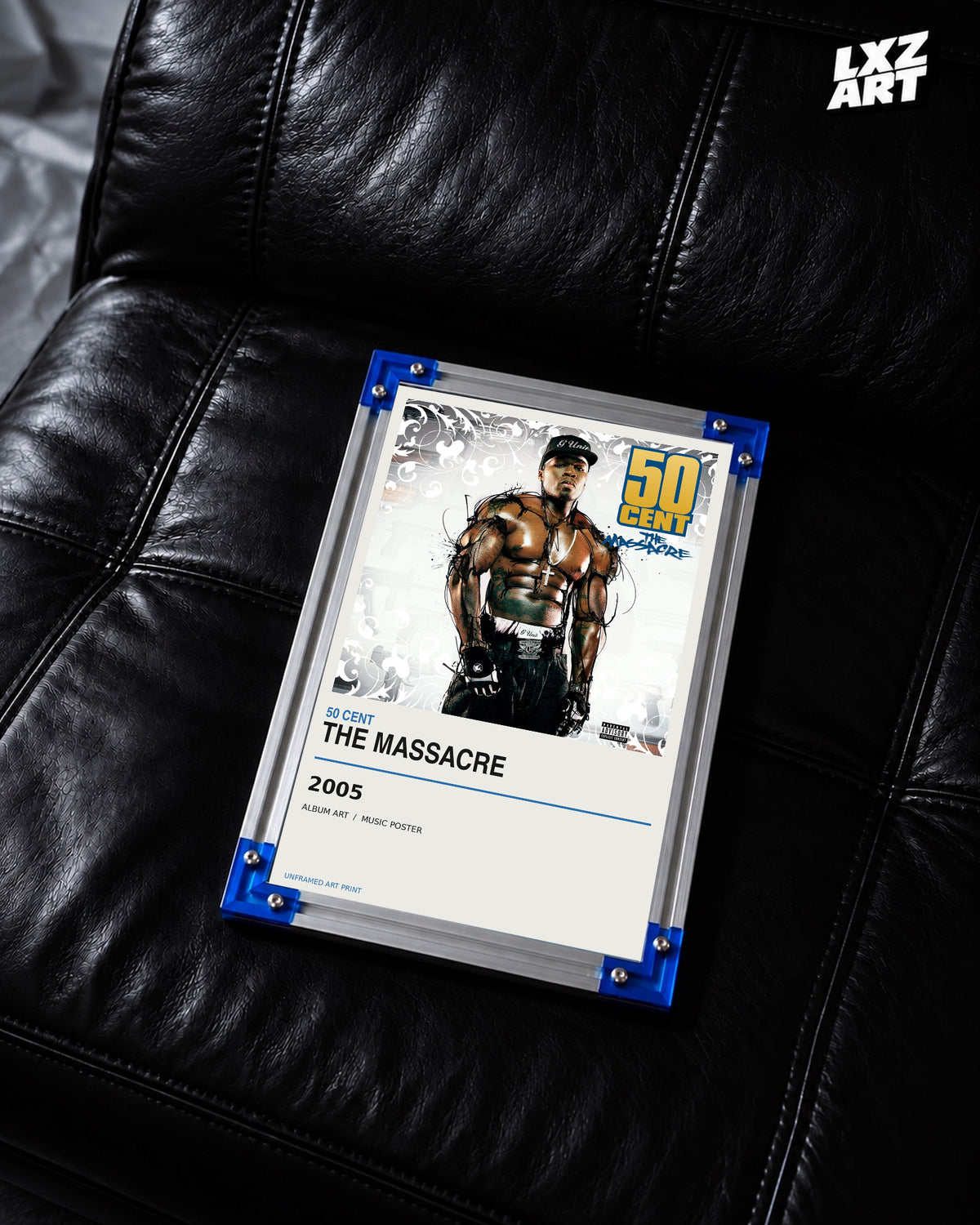 50 Cent The Massacre Album Poster | Unframed Wall Art — LXZART display 2; frame not included