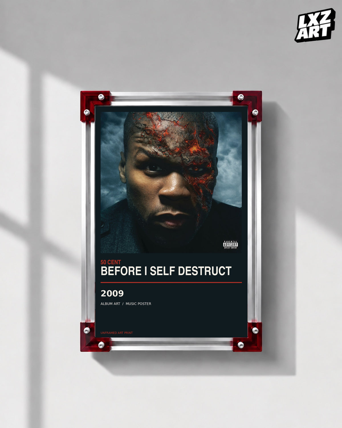 50 Cent Before I Self Destruct Album Poster | Unframed Wall Art — LXZART display 1; frame not included