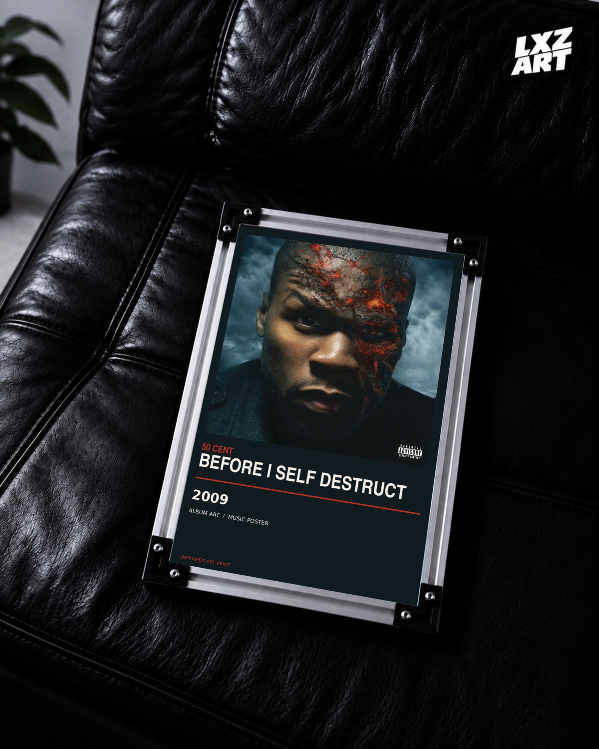 50 Cent Before I Self Destruct Album Poster | Unframed Wall Art — LXZART display 2; frame not included