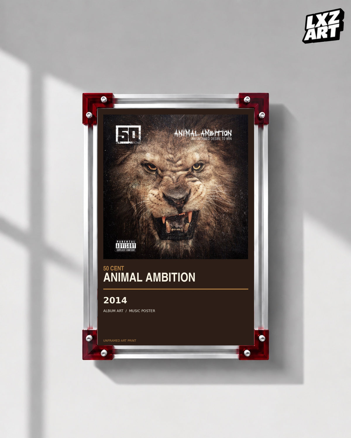 50 Cent Animal Ambition Album Poster | Unframed Wall Art — LXZART display 1; frame not included