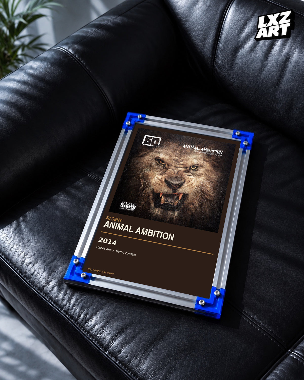 50 Cent Animal Ambition Album Poster | Unframed Wall Art — LXZART display 2; frame not included