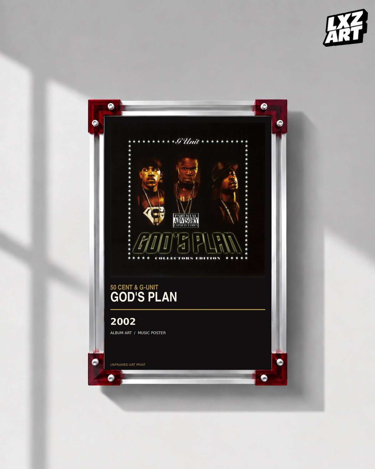 50 Cent & G-Unit God’s Plan Album Poster | Unframed Wall Art — LXZART display 1; frame not included