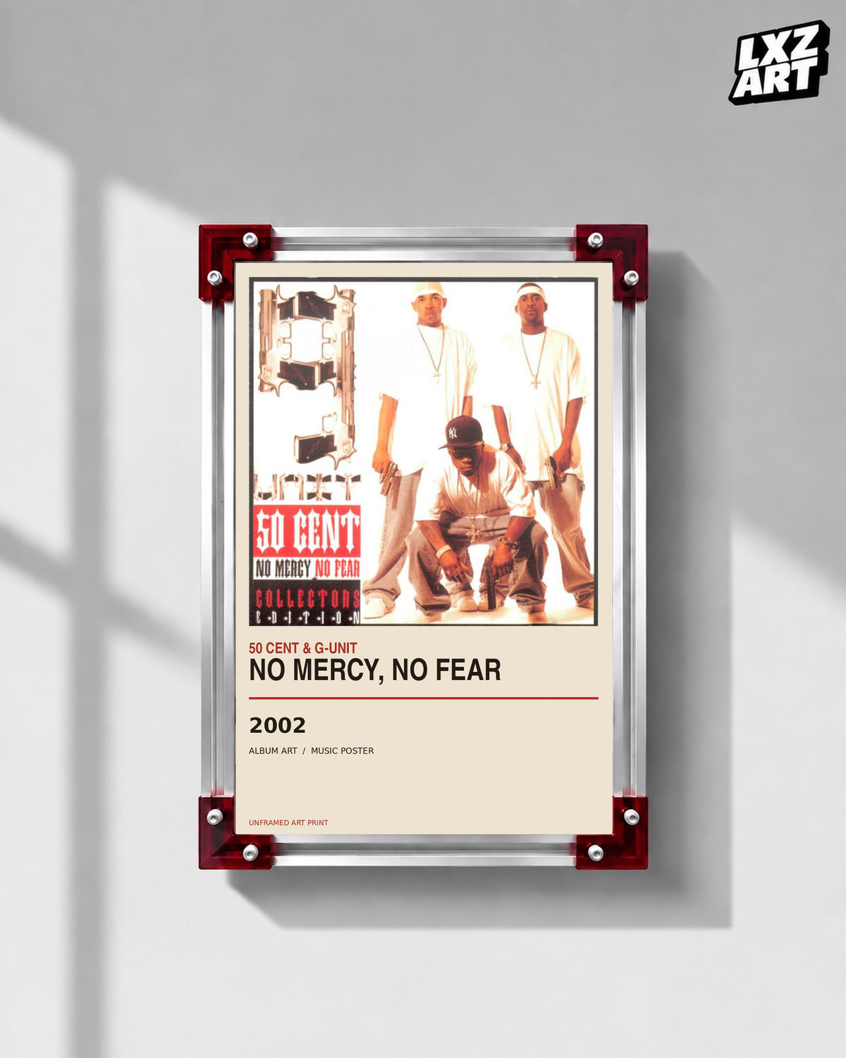 50 Cent & G-Unit No Mercy No Fear Album Poster | Unframed Wall Art — LXZART display 1; frame not included