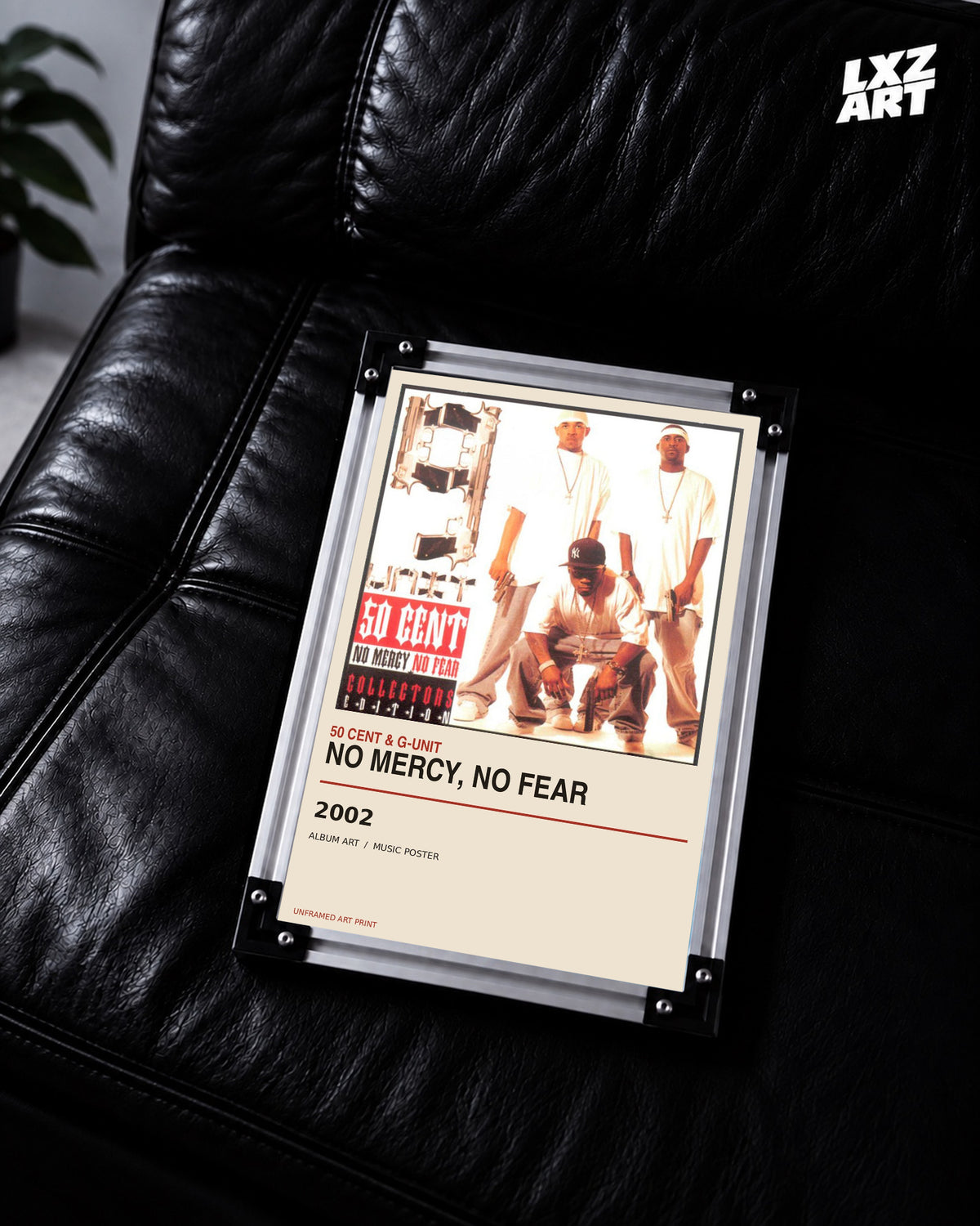50 Cent & G-Unit No Mercy No Fear Album Poster | Unframed Wall Art — LXZART display 2; frame not included