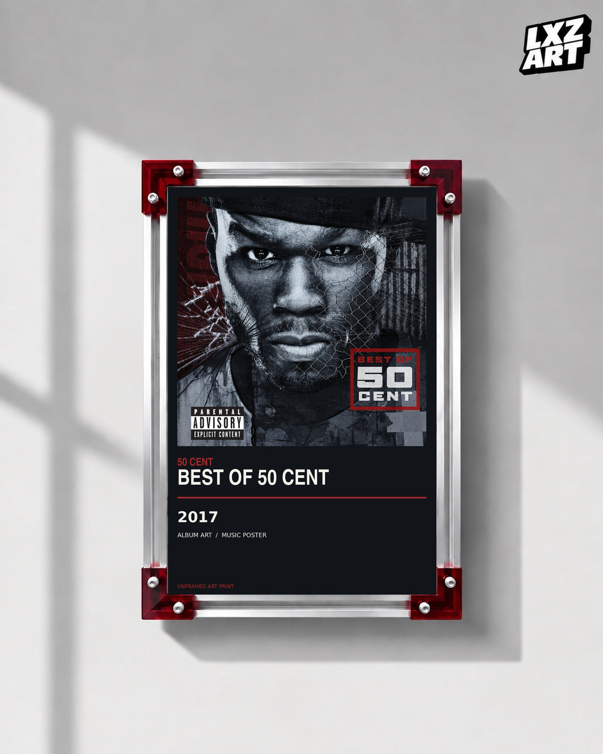 50 Cent Best Of 50 Cent Album Poster | Unframed Wall Art — LXZART display 1; frame not included