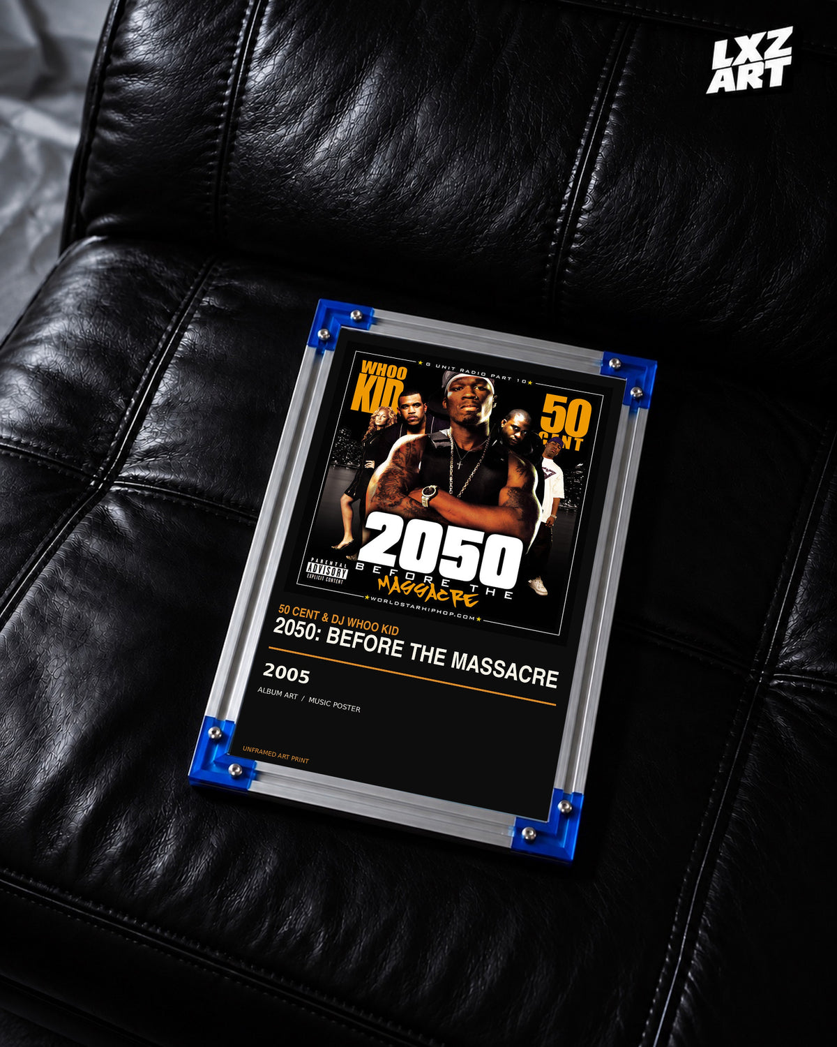 50 Cent & DJ Whoo Kid 2050 Before the Massacre Album Poster | Unframed Wall Art — LXZART display 2; frame not included