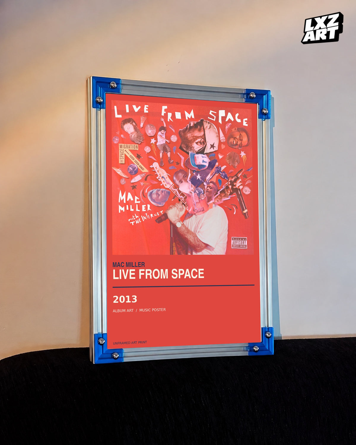 Mac Miller Live From Space Album Poster | Unframed Wall Art — LXZART display 3; frame not included