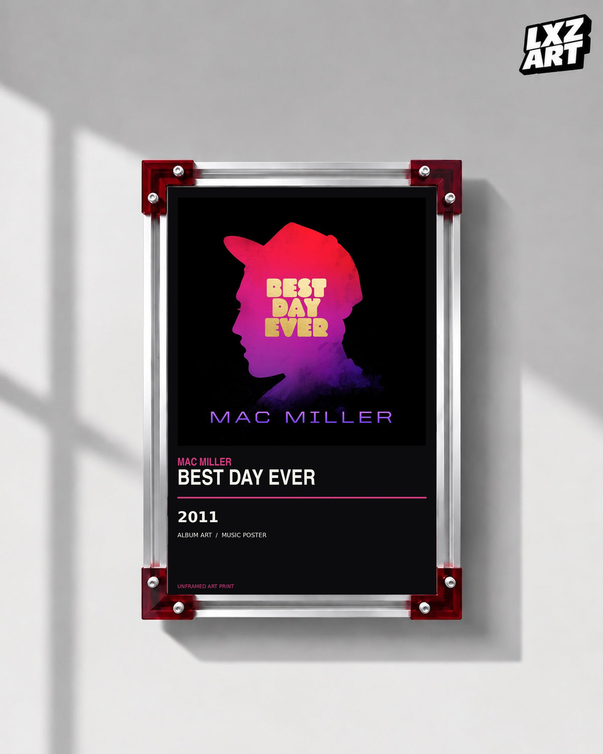 Mac Miller Best Day Ever Album Poster | Unframed Wall Art — LXZART display 1; frame not included