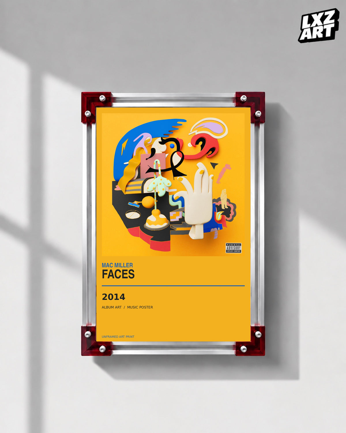 Mac Miller Faces Album Poster | Unframed Wall Art — LXZART display 1; frame not included
