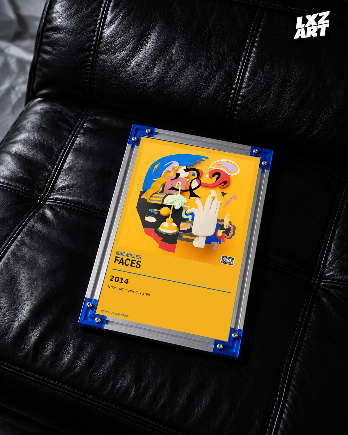 Mac Miller Faces Album Poster | Unframed Wall Art — LXZART display 2; frame not included