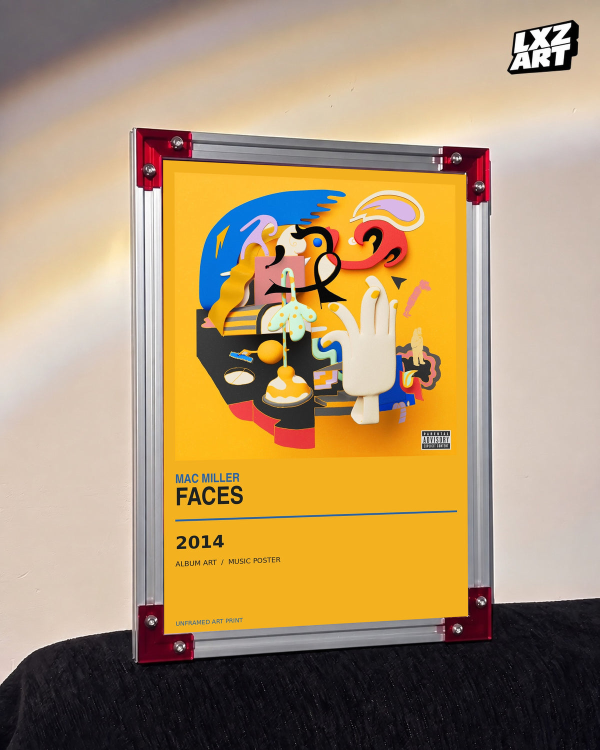 Mac Miller Faces Album Poster | Unframed Wall Art — LXZART display 3; frame not included