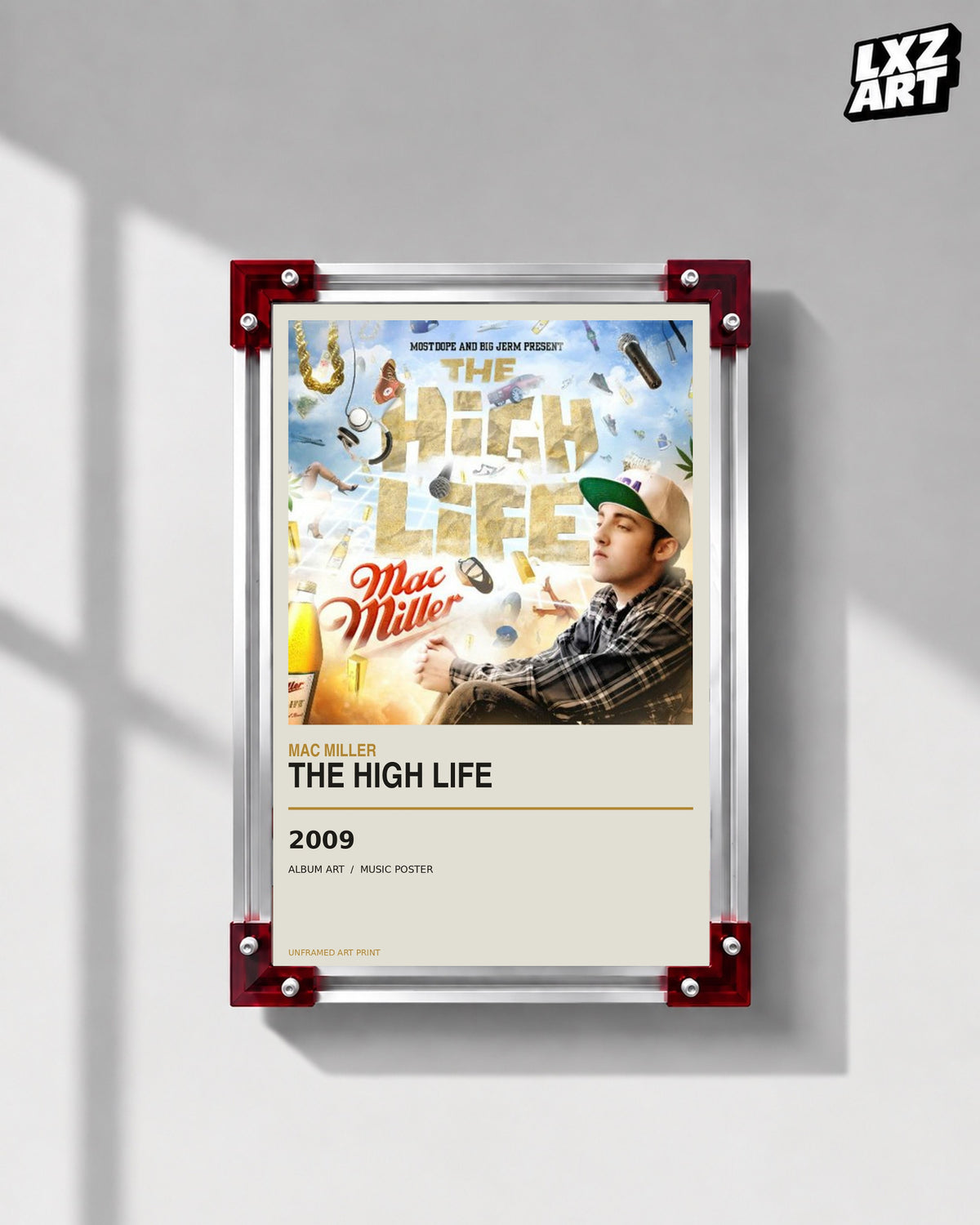Mac Miller The High Life Mixtape Poster | Unframed Wall Art — LXZART display 1; frame not included