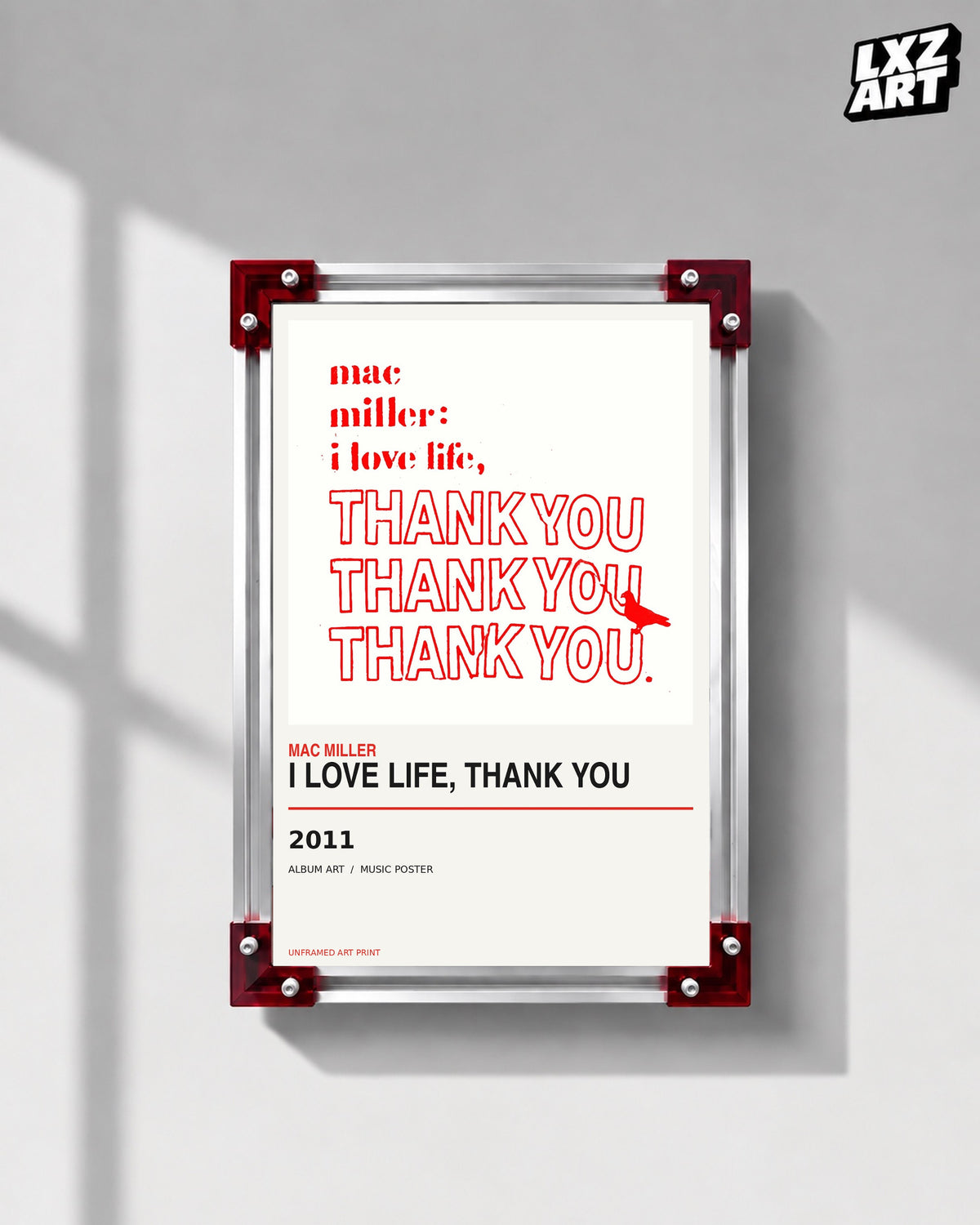 Mac Miller I Love Life Thank You Album Poster | Unframed Wall Art — LXZART display 1; frame not included