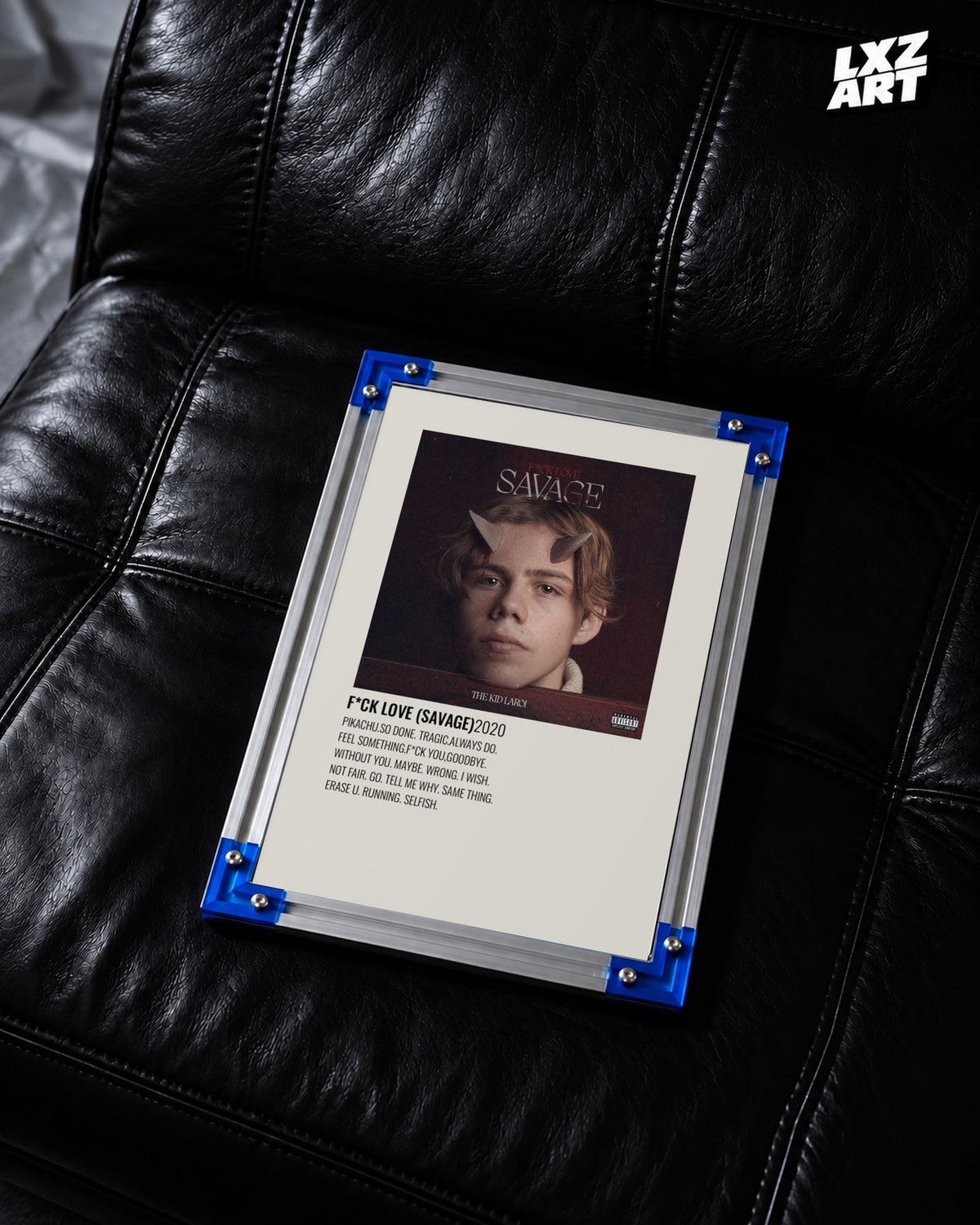 The Kid LAROI F*CK LOVE (SAVAGE) Burgundy Tracklist Poster | Unframed — LXZART display 2; frame not included