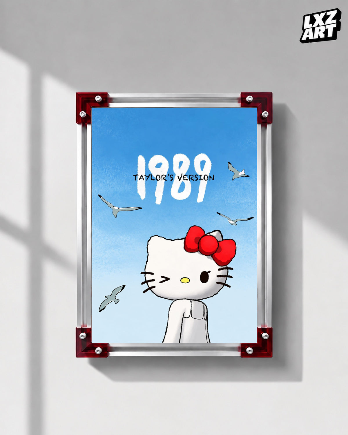 Taylor Swift 1989 (Taylor's Version) x Hello Kitty Fan Art Poster | Unframed — LXZART display 1; frame not included