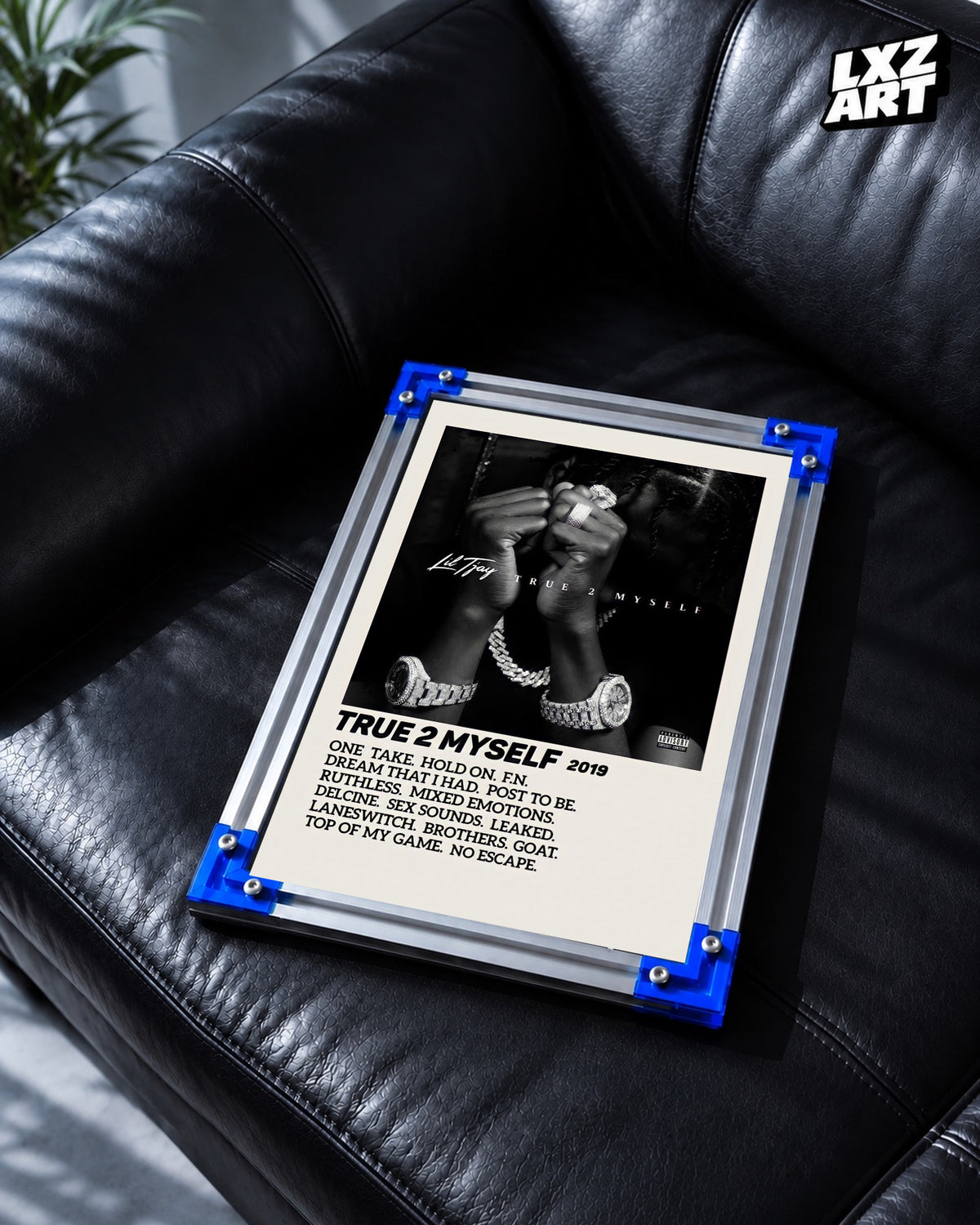 Lil Tjay True 2 Myself Cream Tracklist Poster | Unframed Wall Art — LXZART display 2; frame not included