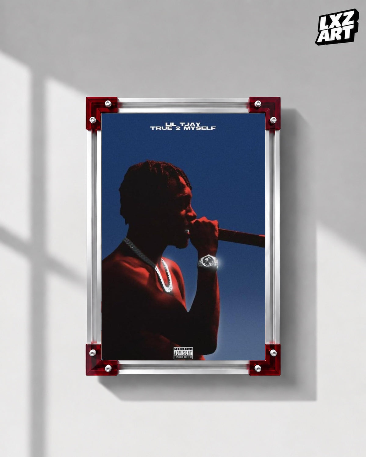 Lil Tjay True 2 Myself Blue Performance Poster | Unframed Wall Art — LXZART display 1; frame not included